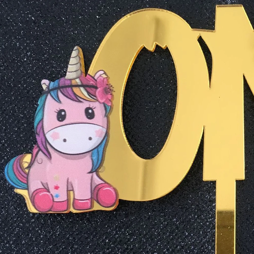 1 шт. одна буквы на торте милый Единорог акриловый Кекс Picks выбор еды фруктовый