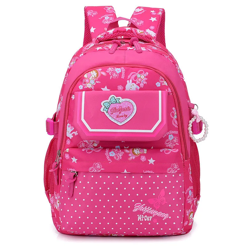 Милые школьные рюкзаки в горошек, детские школьные ранцы для девочек, водонепроницаемые нейлоновые портфели для учеников начальной школы