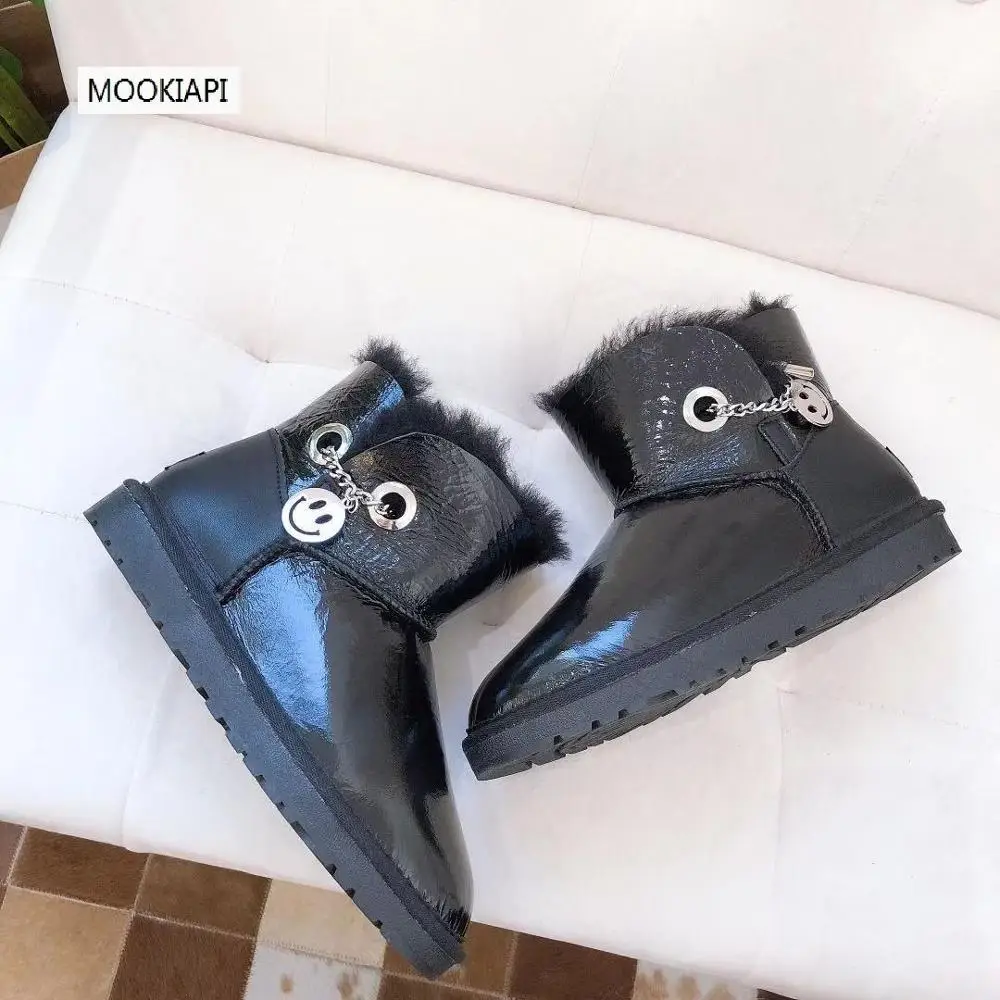 2019 китайская брендовая Высококачественная зимняя обувь натуральная овчина 100%