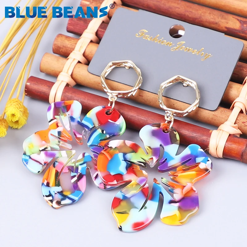 Серьги в стиле бохо женские висячие украшения для ушей форме цветка бабочки