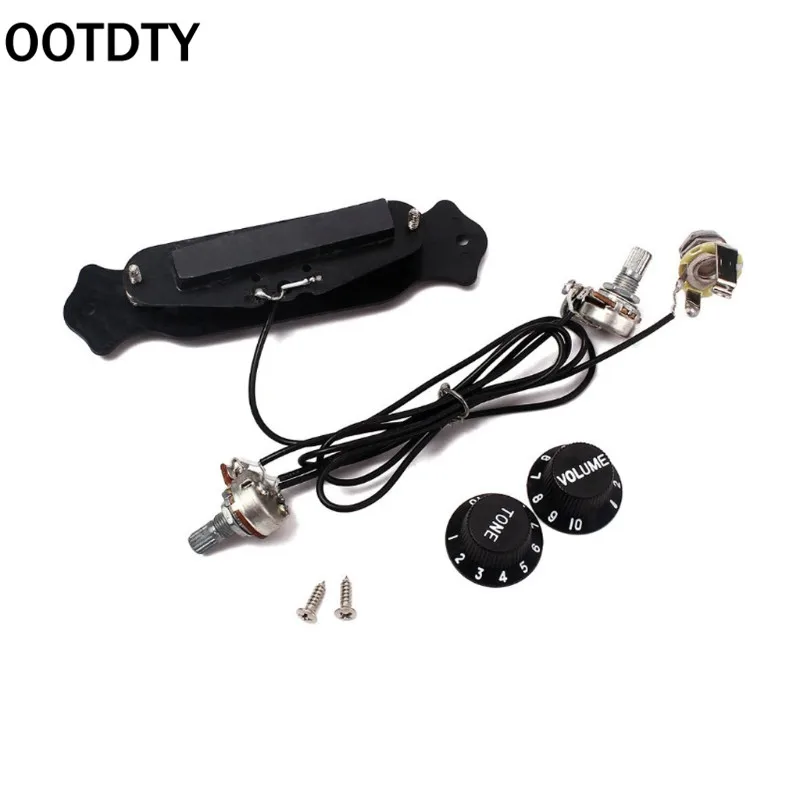 OOTDTY Soundhole Prewired Active Pickup 4 String Для коробки для сигар аксессуары гитар | Спорт и