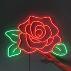 Роза цветок пользовательский Винтаж светодиодный неоновый знак Настенный декор для комнаты спальни бара клуба магазина ресторана отеля кафе неоновый светильник
