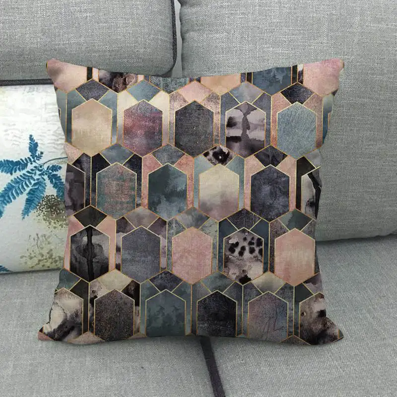 

1pc Geometric Cushion Cover Decorative Pillowcase Linen Home Decoration for Sofa