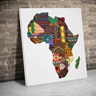 Карта Африки в стиле узора Холст плакат Африканское искусство живопись HD печатная картина настенное Искусство Декор Гостиная Куадрос