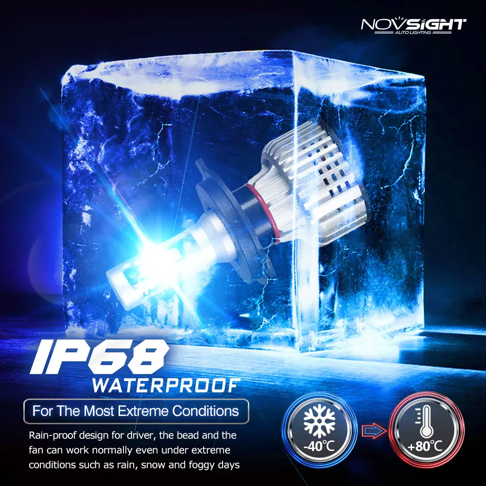 Сверхъяркие Автомобильные фары NOVSIGHT светодиодные лампы h7 h11 h1 h3 hb3 hb4 h8 h13 9007 72 Вт лм
