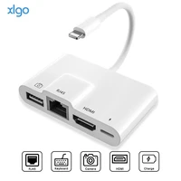 4in1 usb adapter otg for lightning to rj45 hdmi 4k tv micro usb hub cable charging converter for iphone 1211xsxrx87 ipad