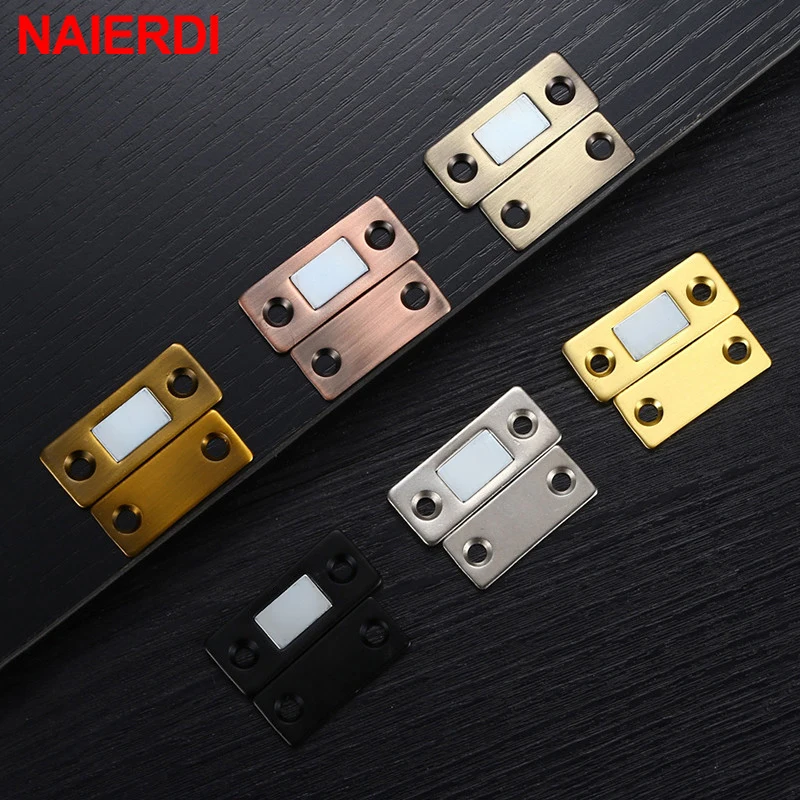 

10 Pairs NAIERDI Magnetic Cabinet Catches Magnet Door Stops Hidden Door Closer With Screw For Closet Cupboard Furniture Hardware