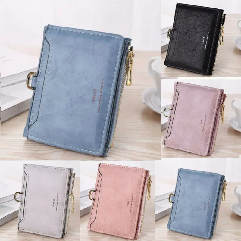 Женский короткий маленький кошелек для денег женский кожаный складной держатель