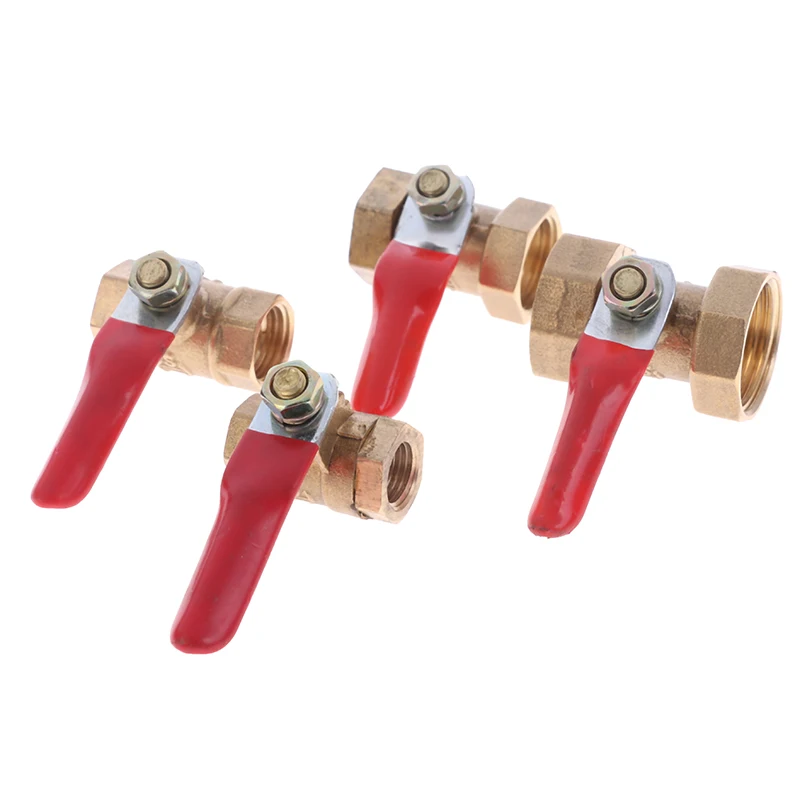 

1 шт., латунный шаровой кран 1/8 дюйма, 1/4 дюйма, 3/8 дюйма, 1/2 дюйма, двойной Соединитель с внутренней резьбой