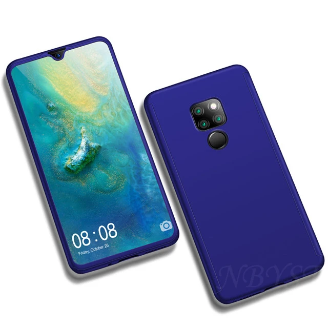 360 полная крышка для телефона для huawei P30 Pro P Smart плюс P10 P20 P30Lite для Коврики 8 9 10 20Lite 30Pro 20X Стекло пленка, чехол для телефона - Цвет: Blue