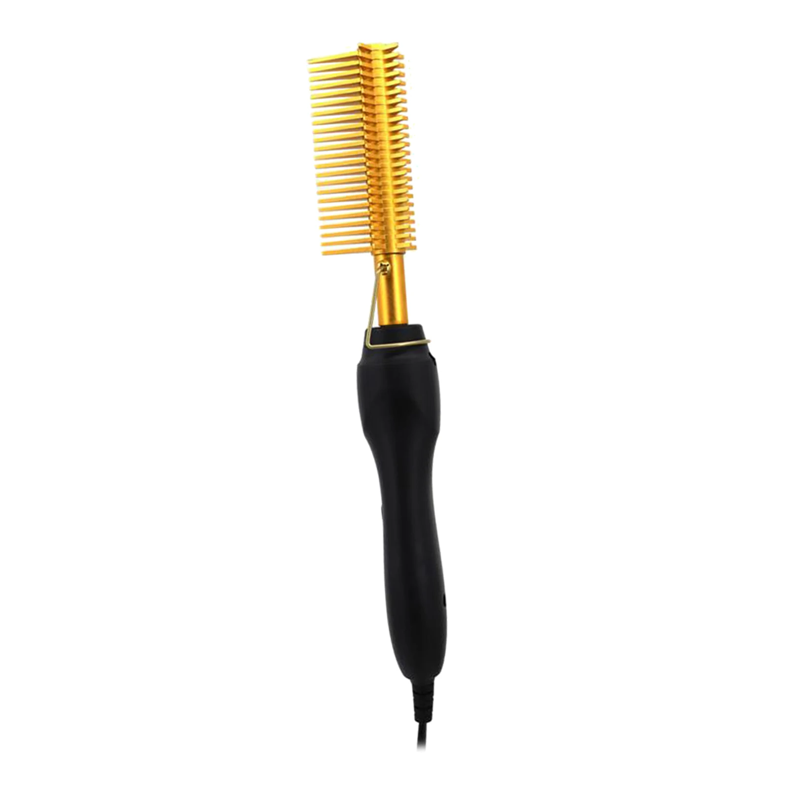 

Heating 410 F Hot Press Comb Copper Brush for Afro Hair UK Plug Golden