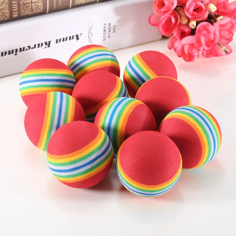 

20pcs Rainbow Stripe FOAM Sponge Golf Balls Swing indoor Practice Training Aids Ball Light-weight