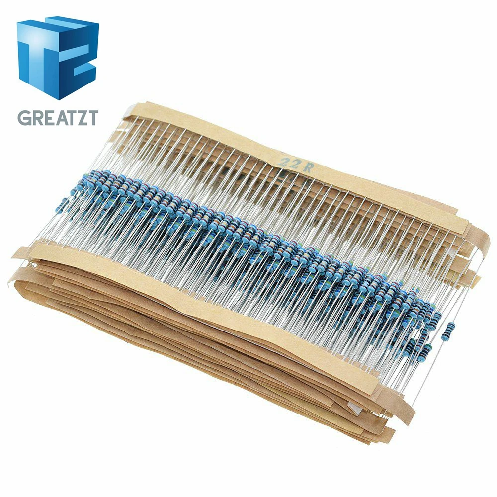 Набор металлических пленочных резисторов GREATZT 600 шт./лот 1/4 Вт набор 1% в