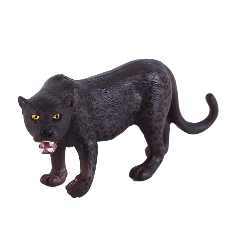 

Имитационная модель животного, игрушка Черная модель пантера, игрушка в джунглях, модель леопардового украшения, подарок, игрушка дикой при...