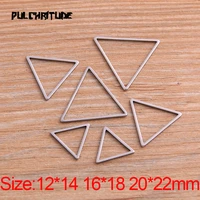pulchritude 20pcslot 3 size triangl charm stainless steel pendant open bezels pressed resin frame mold bezel diy jewelry making