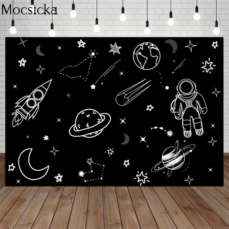 Mocsicka фон для фотосъемки астронавт планета реактивный Детский Стиль рисования