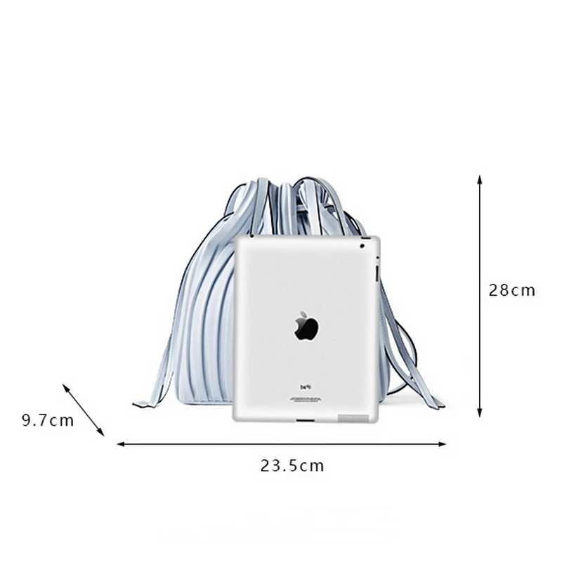 

Brand Design PU Leather Shoulder Bag Pleated Stripe Bucket Bag Ladies Crossbody Bag For Women Bag 2021 Handbag WLHB3081