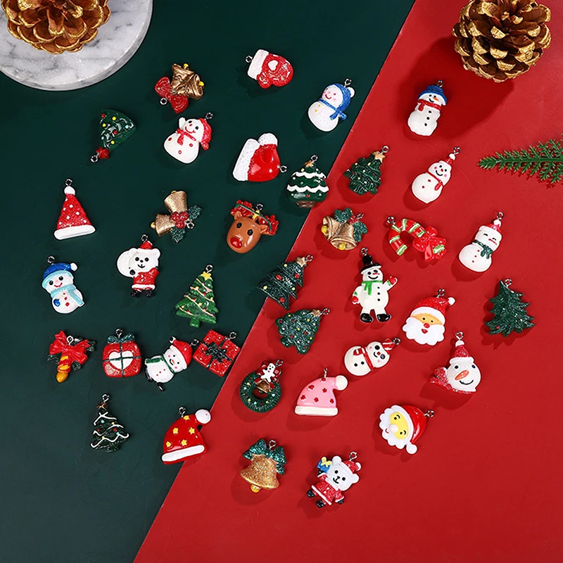 

5Pcs Resin Charms Chirstmas Series Snowman Santa Claus Pendants For Earrings Necklace Accessories DIY Jewelry Making Findings