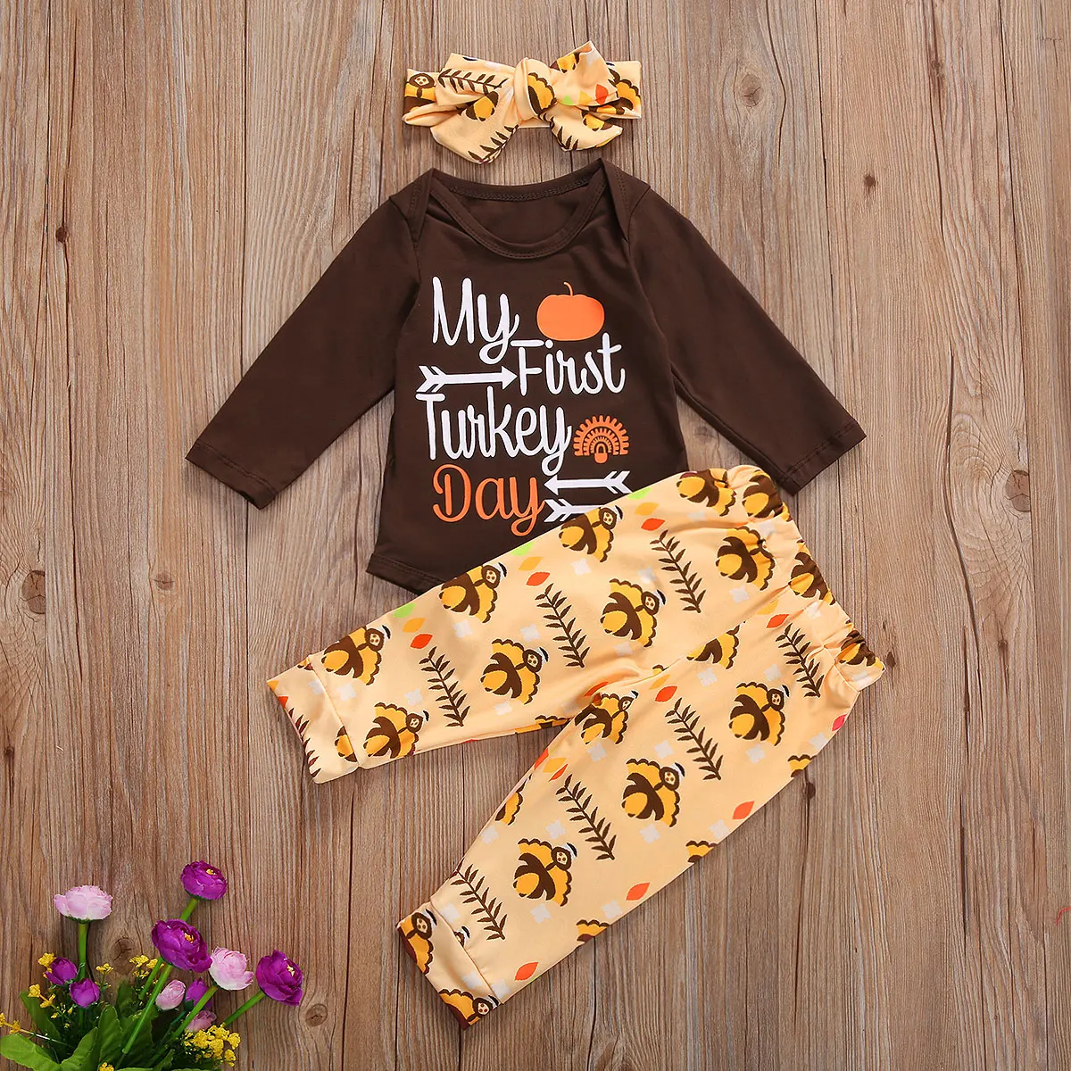 Для маленьких девочек Комплект одежды из 3 предметов костюмы для Длинные рукава