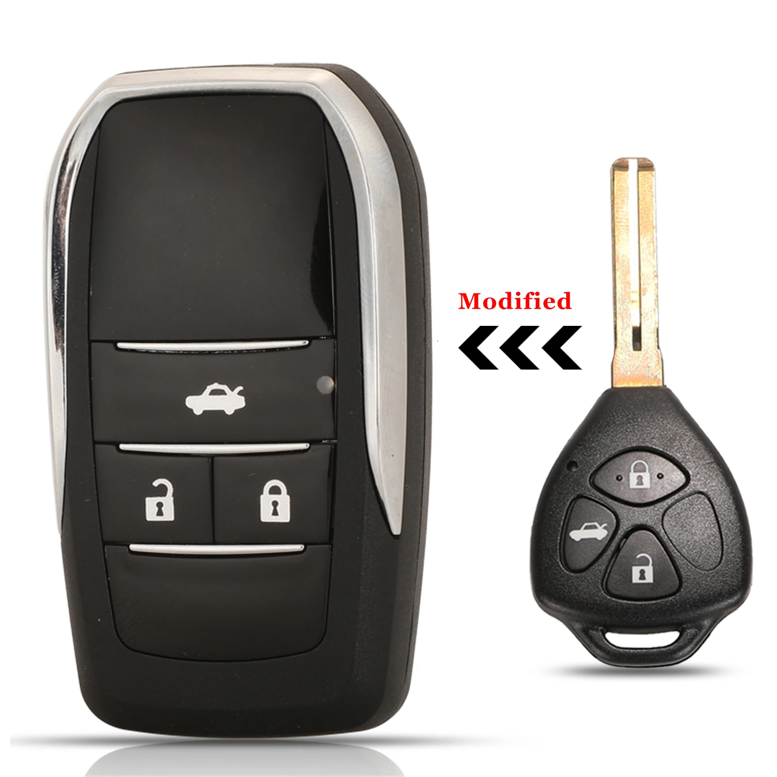 

3 Button Modified Replacement Remote Car Key Shell Case Fob For Toyota Crown Entry key Case Housing TOY48