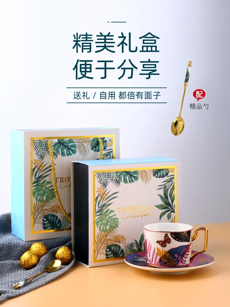 

Light luxury Coffee Cup European small luxury ceramic coffee cup dish set small exquisite home Afternoon tea cup water cup