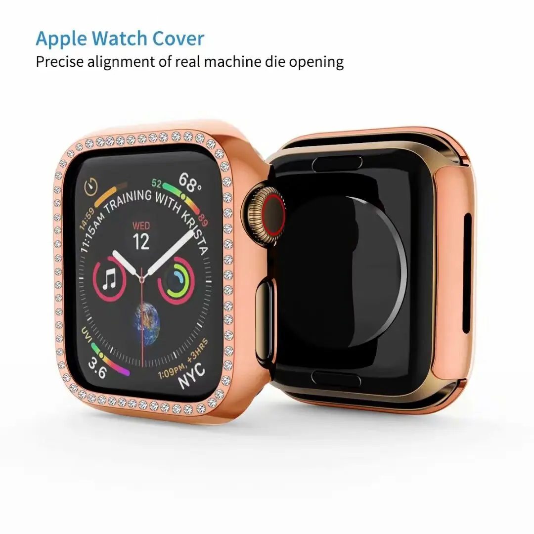 Металлический Алмазный защитный чехол для apple watch, защитный экран серии 4, 3, 2, 1, чехол 38 мм, 42 мм, 40 мм, 44 мм, iwatch, чехол для женщин