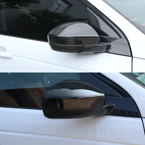 2pcs car look carbon fiber rearview rear view mirror cover for land rover discovery sport range rover velar evoque jaguar f pace free global shipping