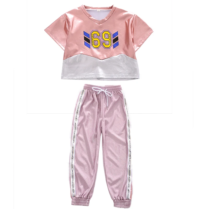 Детский джазовый костюм для девочек уличный с коротким рукавом детский школьный