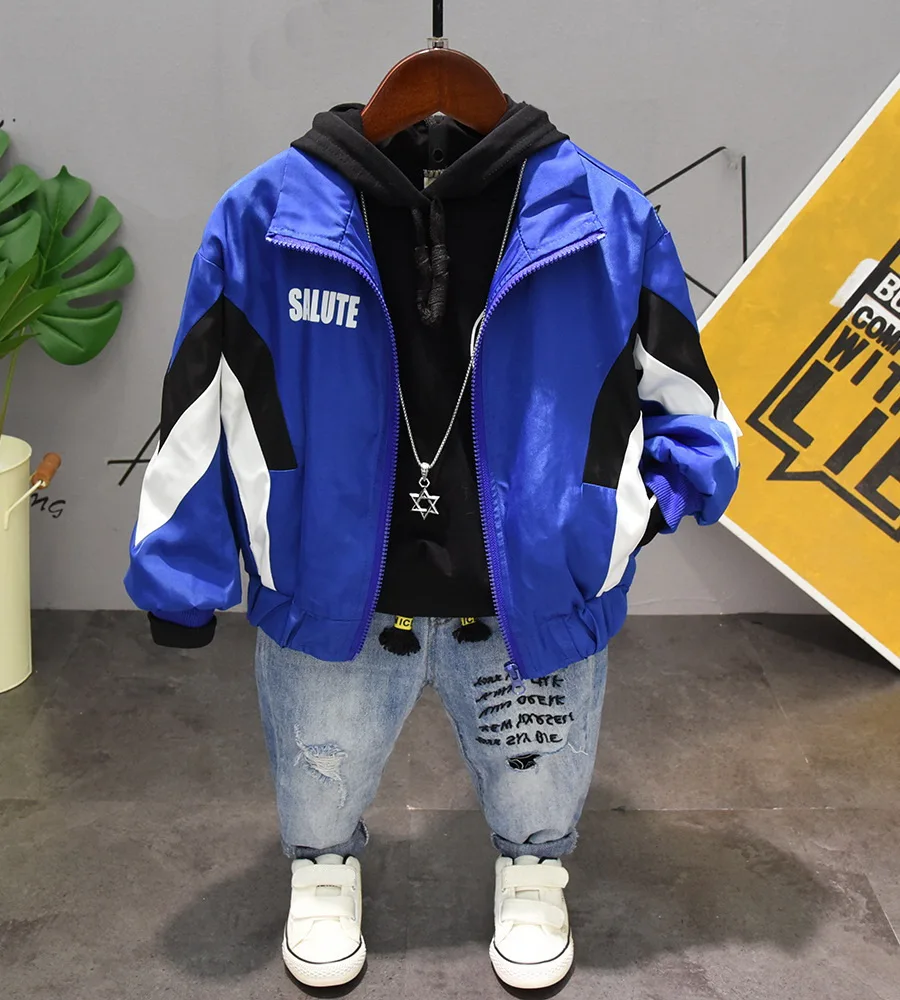 Baby Boys Spring Autumn Clothes Cotton Clothing Set For Kids Jackets +Hooded +Jeans 3pcs Fashion Children Sports Suit 2-6Y |