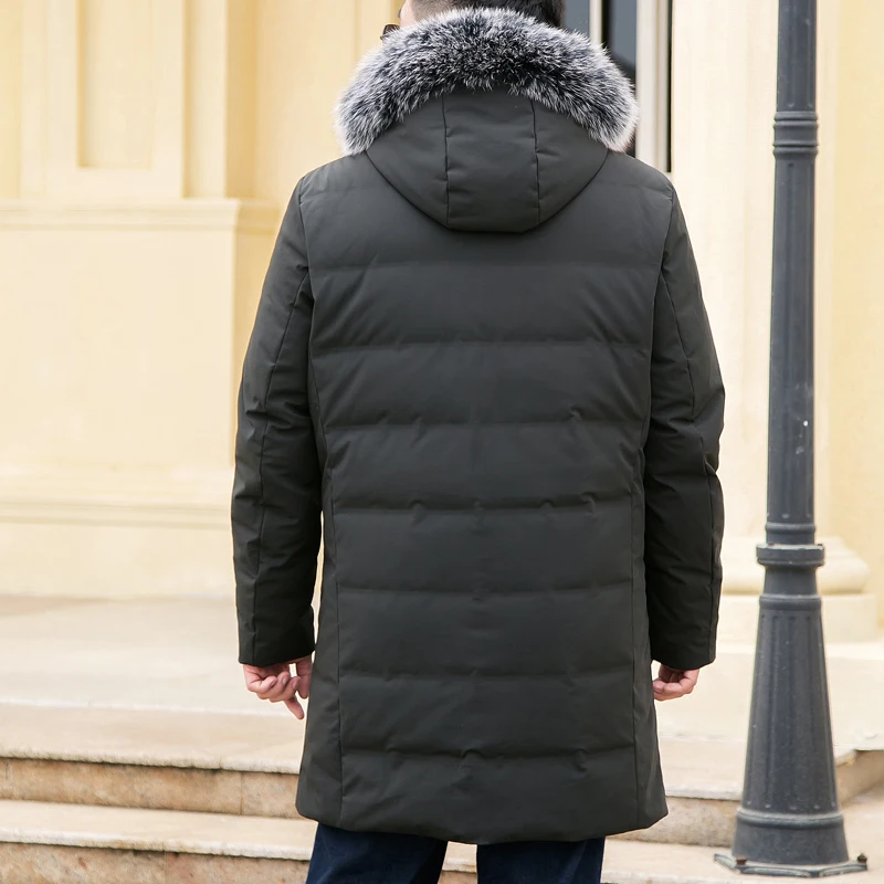 Мужской теплый пуховик Parker новая куртка на белом утином пуху размера плюс 5XL 6XL 7XL