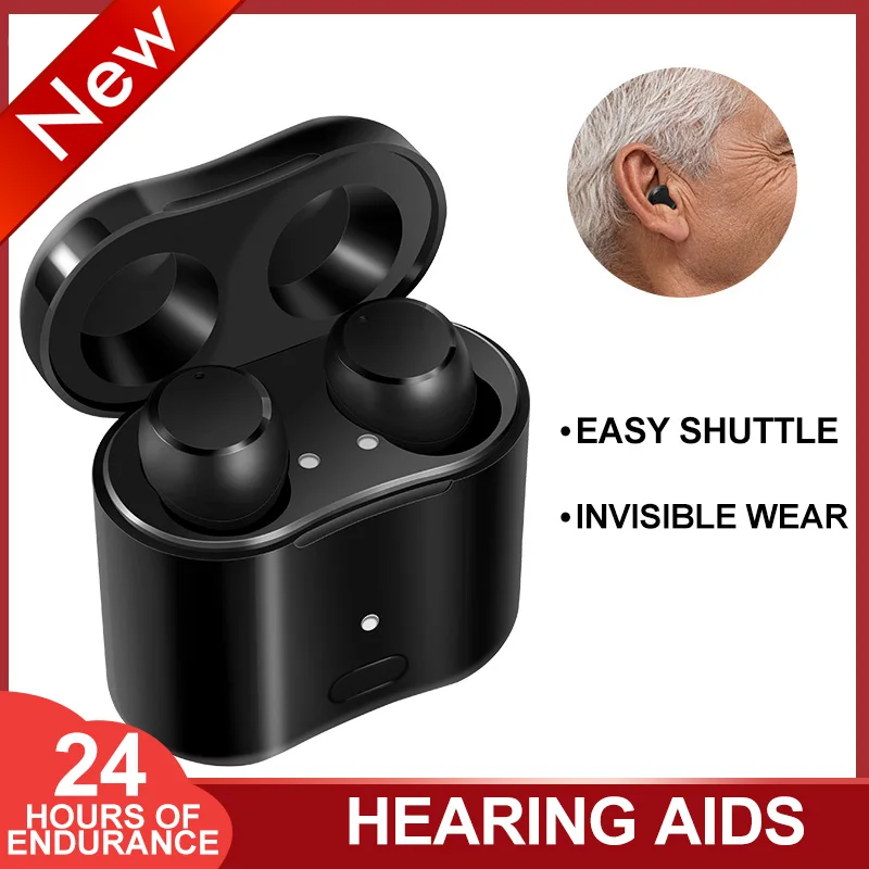 

1Pair Intelligent 114dB Invisible Hearing Aid Rechargeable In-Ear Hearing Sound Amplifier Medical NoNoise Deafness Hearing Aids