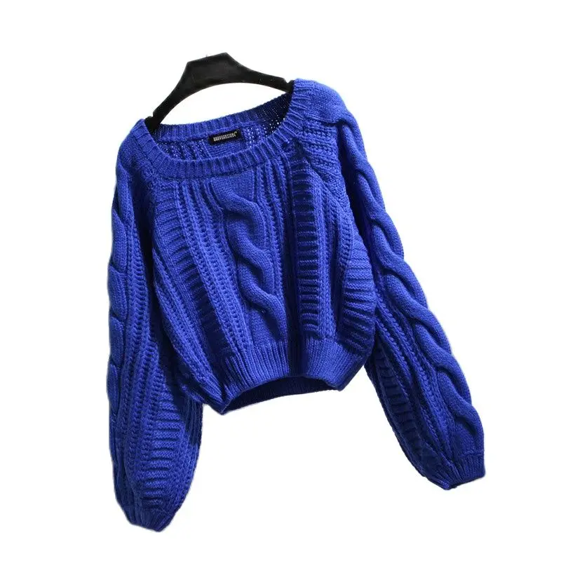 New Women's Twist Sweater Women Sweaters Fashion Jersey Winter Pullover Femmes Jumper Autumn Warm Tops PURPLE BLUE | Женская одежда