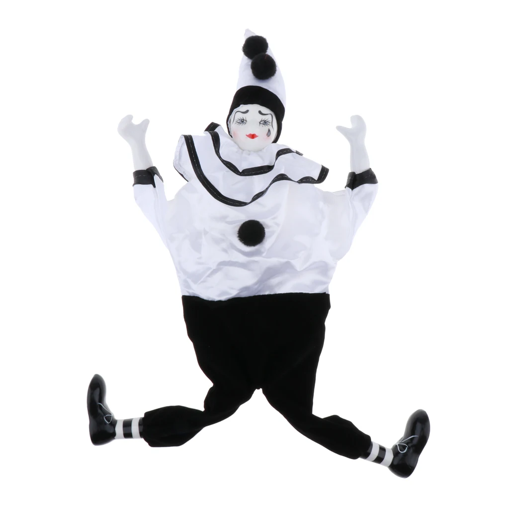 38 см винтажная фарфоровая кукла-клоун ручная роспись кукла-арлекен украшение для