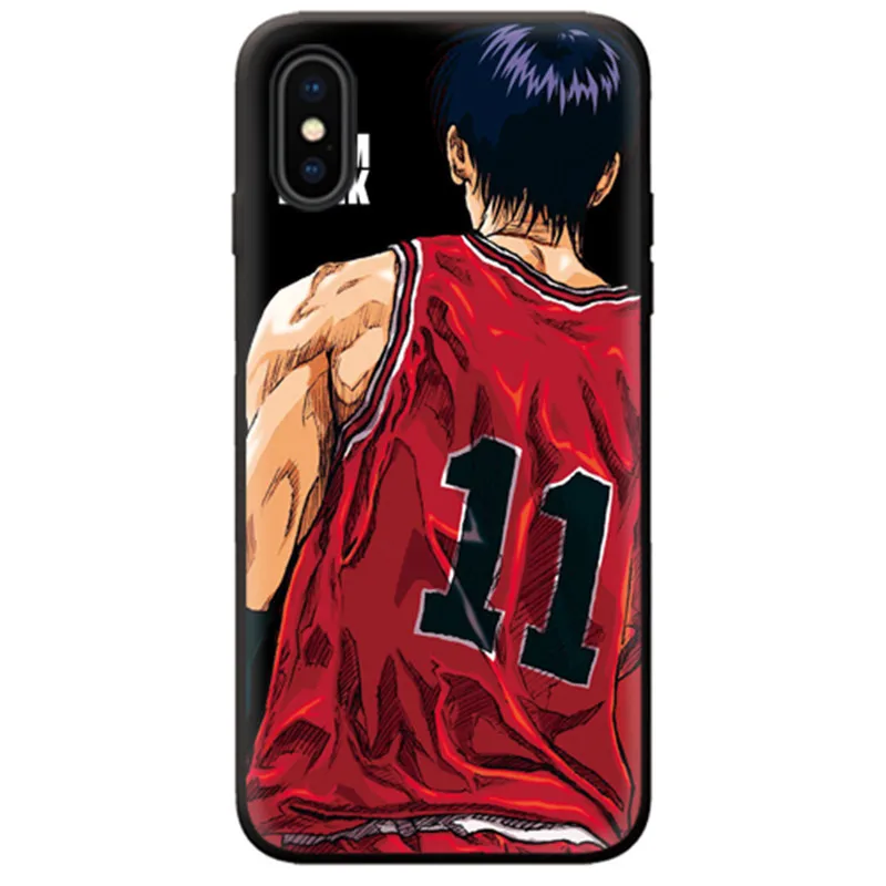 QY11H Милый мультфильм японское аниме чехол для iPhone 11 Pro Max XR Xs Max чехол для iPhone X 6 6s 7 8 Plus Coque Slam Dunk резиновый чехол - Цвет: QY11H