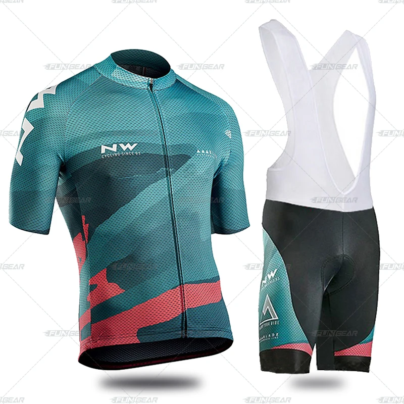 Bib Cycling Set NORTHWAVE Летняя мужская футболка для велоспорта с коротким рукавом, набор дышащих шорт с гелевыми накладками, одежда для велоспорта, Майо, Ropa Ciclismo - Цвет: Bib Cycling Set