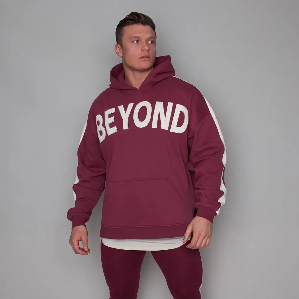 

2019 BEYOND Mens zipper Hoodies Fashion Casual male gyms fitness Bodybuilding cotton Sweatshirt sportswear Brand top coat