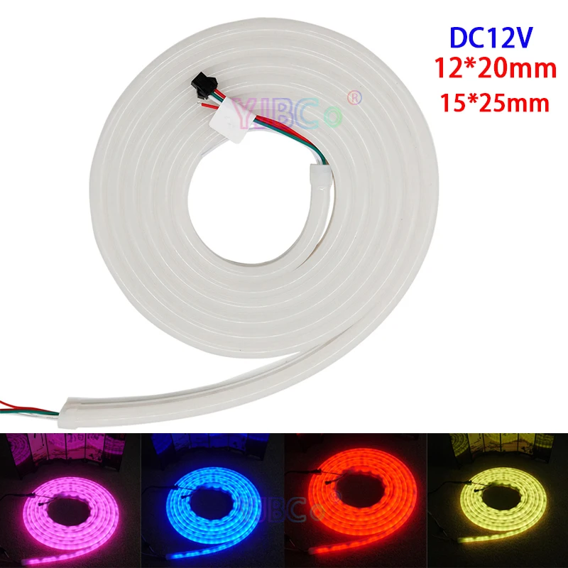 5m DC12V 12*20 м/15*25 мм полноцветный дугообразная неоновая трубка 60 Светодиодный s/m GS1903