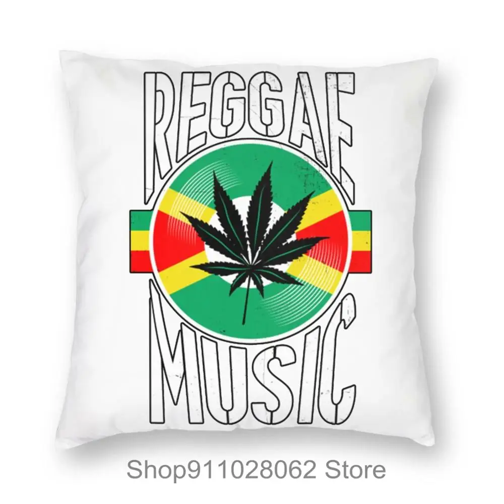Виниловые наволочки для подушек Reggae Music Rasta Jamaica Canabbis лучший подарок белые