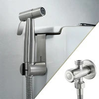 304 stainless steel handheld bidet spray shower set toilet shattaf sprayer douche kit bidet faucetbrushed nickel