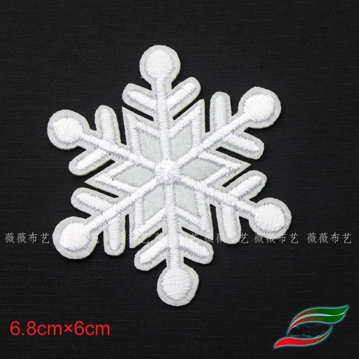 Клейкие тканевые наклейки B367 накладки на пуховик снежинки можно пришить