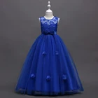 Всесезонное элегантное кружевное дизайнерское свадебное платье принцессы с цветочным принтом для девочек Одежда для выступлений 12 лет