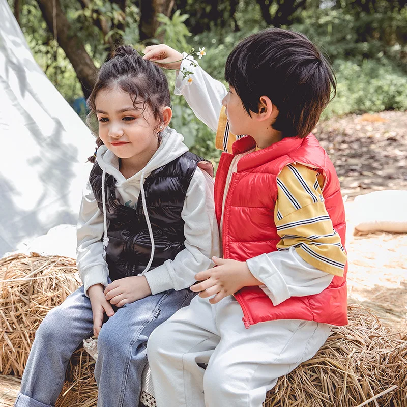 Осенне зимняя одежда для мальчиков и девочек Повседневный хлопковый жилет