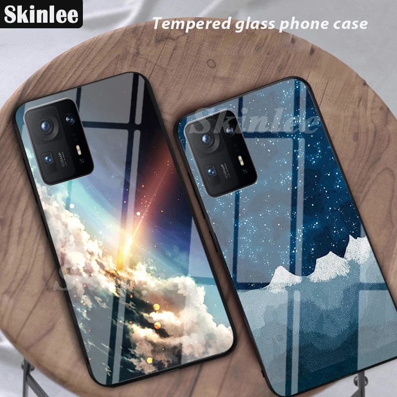 Чехол Skinlee для Xiaomi Mix4 с закаленным стеклом и печатью космической звездной ночи, ударопрочный, Mix 4.
