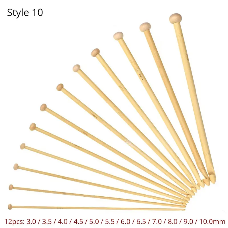 Набор бамбуковых вязальных спиц с крючками для вязания и спицами своими руками