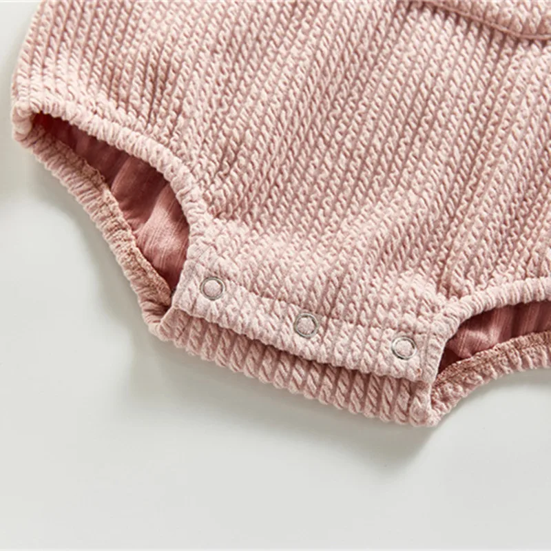 

2021 Newborn Baby Clothes Knit Baby Boy One Piece Toddler Kids Vest Bodysuit and Hat Cute Infant Girls Suit