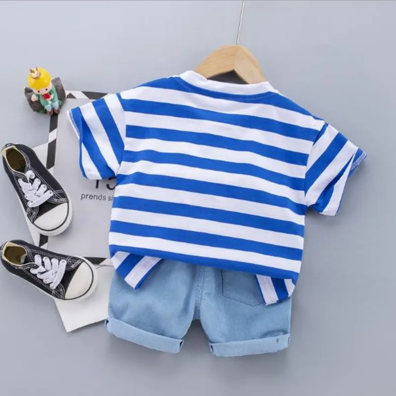 2021 летняя одежда для маленьких мальчиков Комплекты с принтом в виде героев