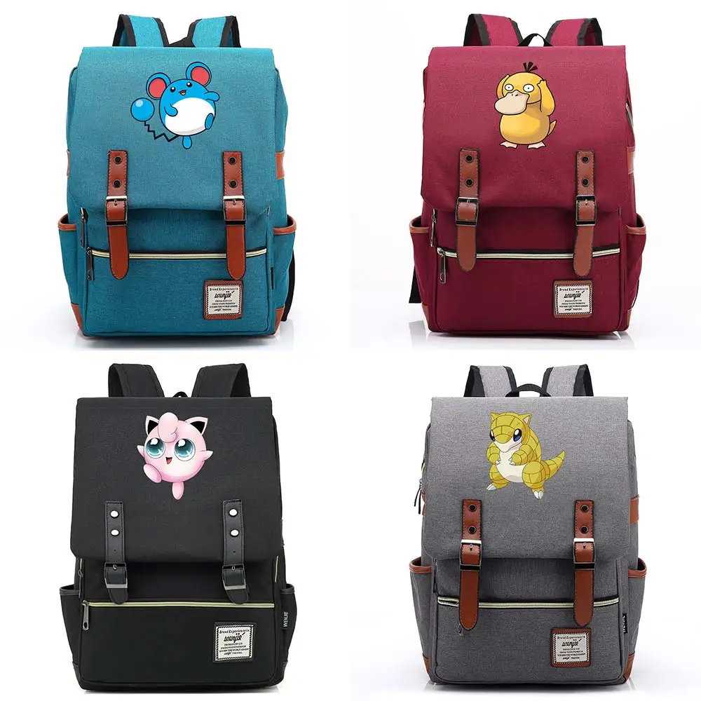 B1808 Fashion New Cartoon Cute Cokemon Buckle Children School bag Teenagers Student Schoolbags Women Bagpack Men Backpack | Багаж и сумки