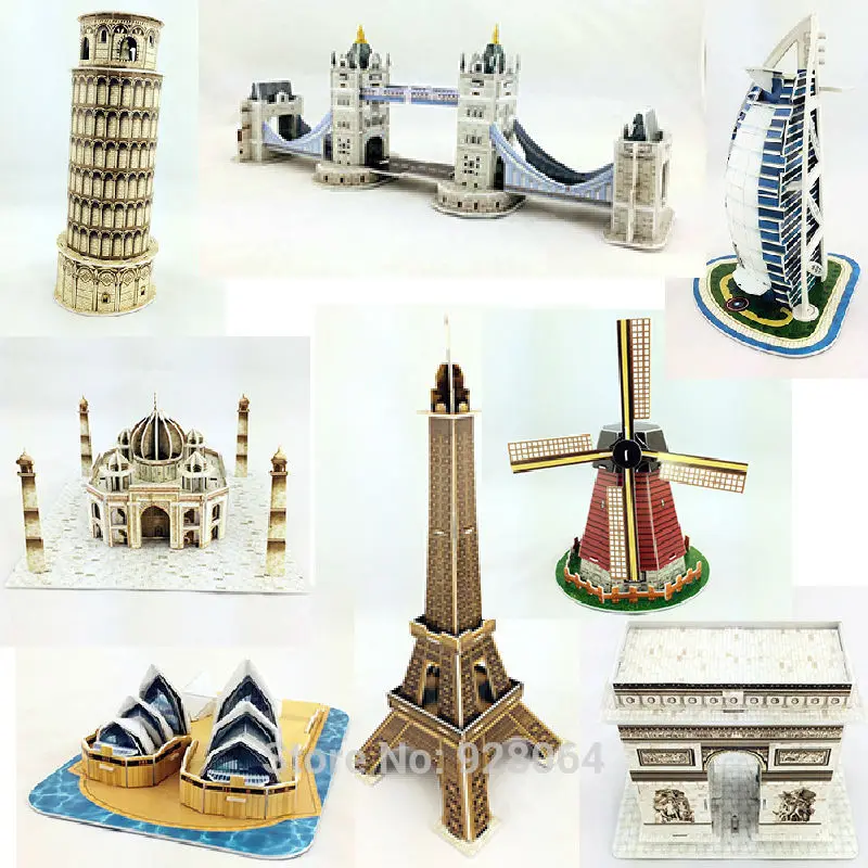 Rompecabezas 3D de papel para ni&ntilde;os, juguetes educativos para ni&ntilde;os, DIY, juguetes para beb&eacute;s, casa, castillo, rompecabezas, modelo para ni&ntilde;os-0