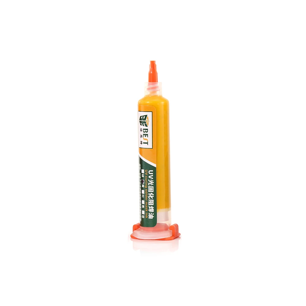Цвет: желтый UV Light-sensitive Curable Soldering Paste PCB Circuit Board Paint Welding Fluxes Oil Insulating Protective Paint With Needle - Цвет: Цвет: желтый