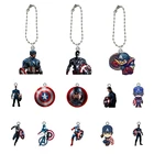 Брелок в стиле Disney аниме, брелки с подвесками Marvel, Капитан Америка, брелки с акриловой куклой, кольцо для ключей для мальчиков, новые модные ювелирные изделия XDS555